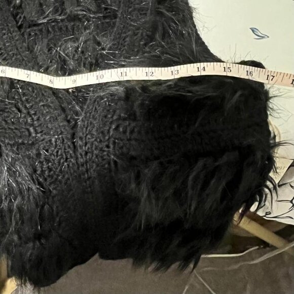 Black I Love H81 Faux Fur Sweater Vest Sz.L/G - Picture 8 of 9